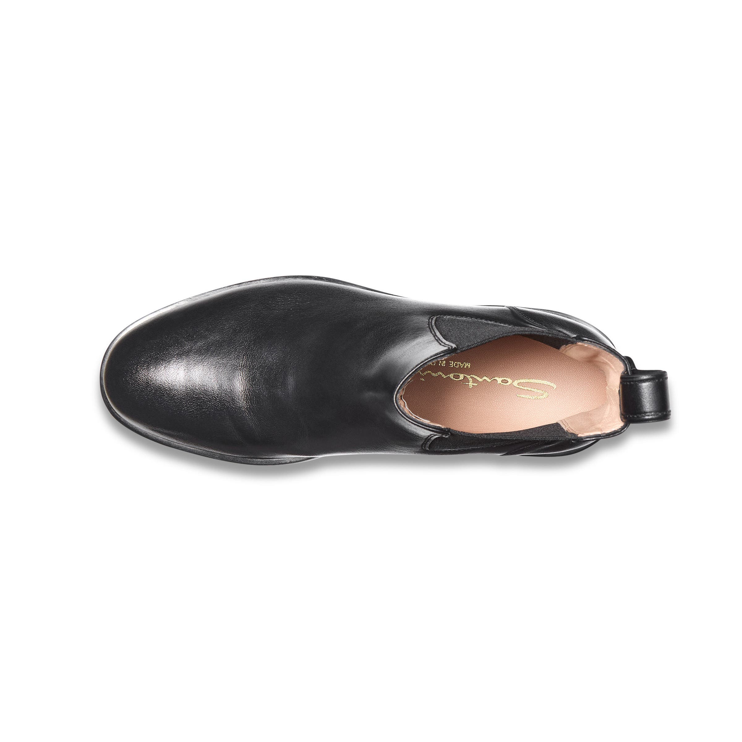 Santoni Women's Leather Chelsea Boot, Alternate, color, Black