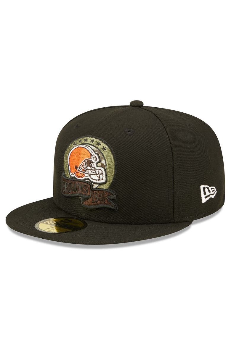 Men's New Era Black Cleveland Browns 2022 Salute To Service 59FIFTY Fitted Hat, Alternate, color, Black