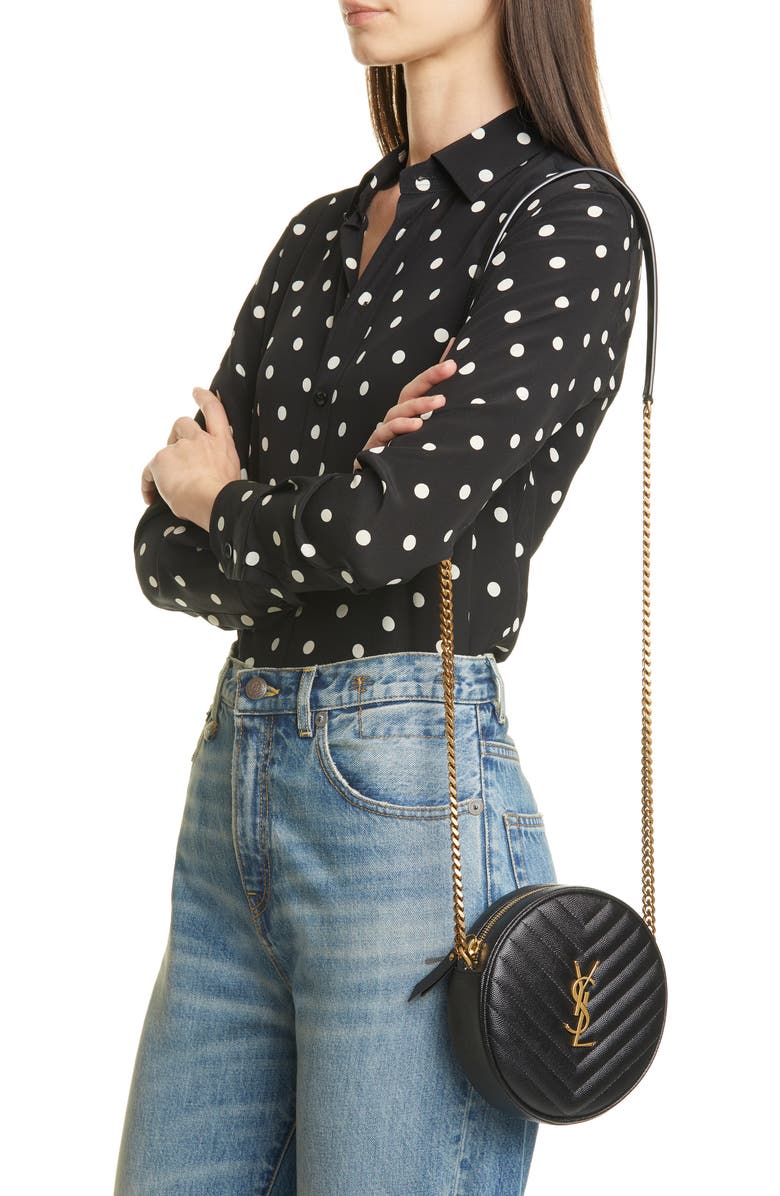 Saint Laurent Vinyle Matelassé Leather Crossbody Bag, Alternate, color,