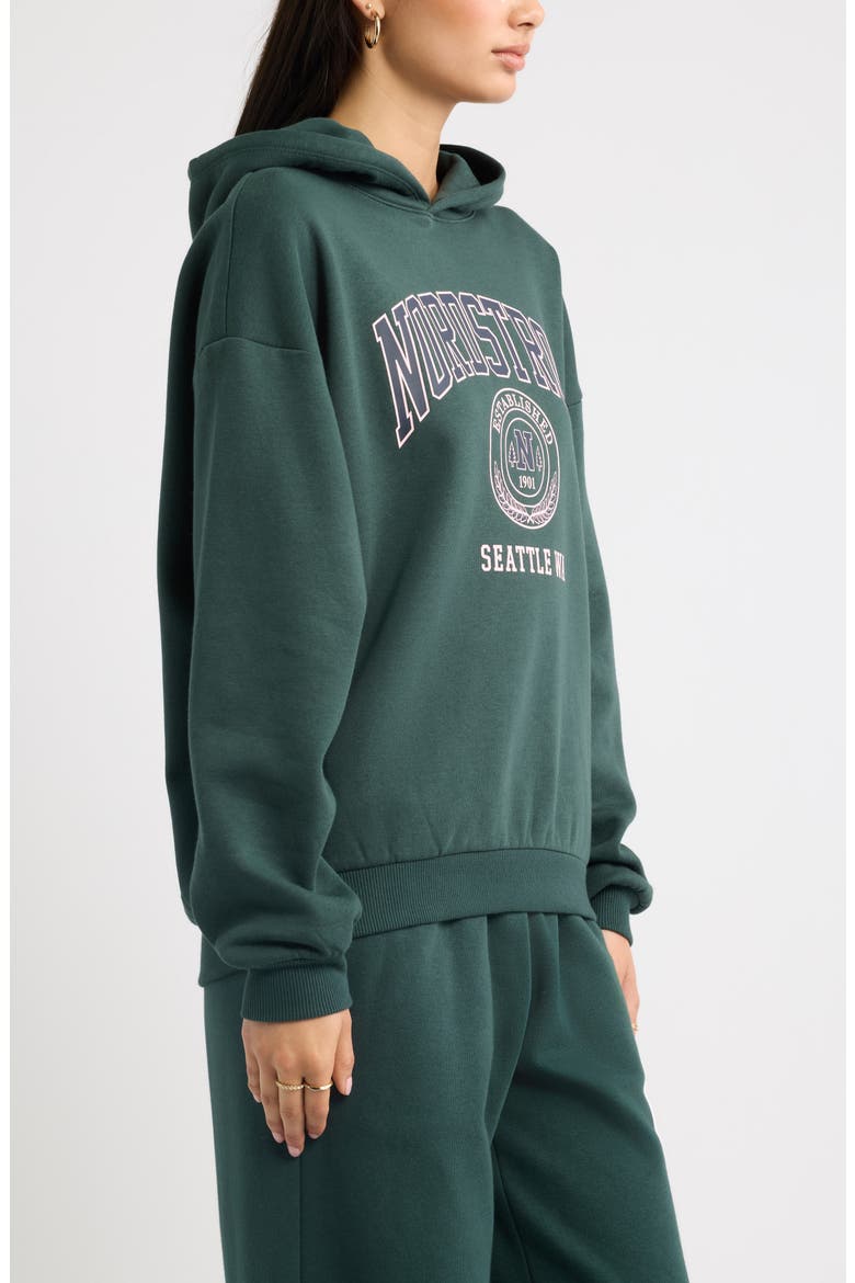 Graphic Hoodie, Alternate, color, GREEN- PINK NORDSTROM 125