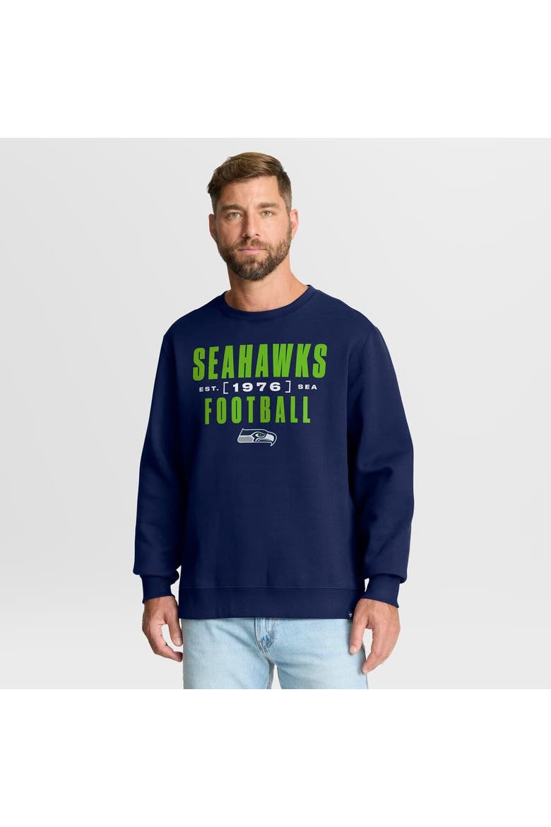 Men's Fanatics College Navy Seattle Seahawks Powerful Throw Legacy Pullover Sweatshirt, Main, color, College Navy