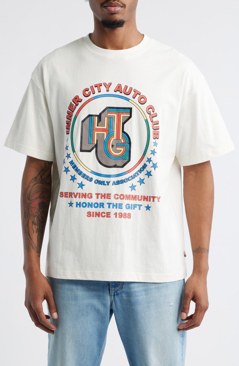 HONOR THE GIFT Auto Association Graphic T-Shirt, Main, color, Bone