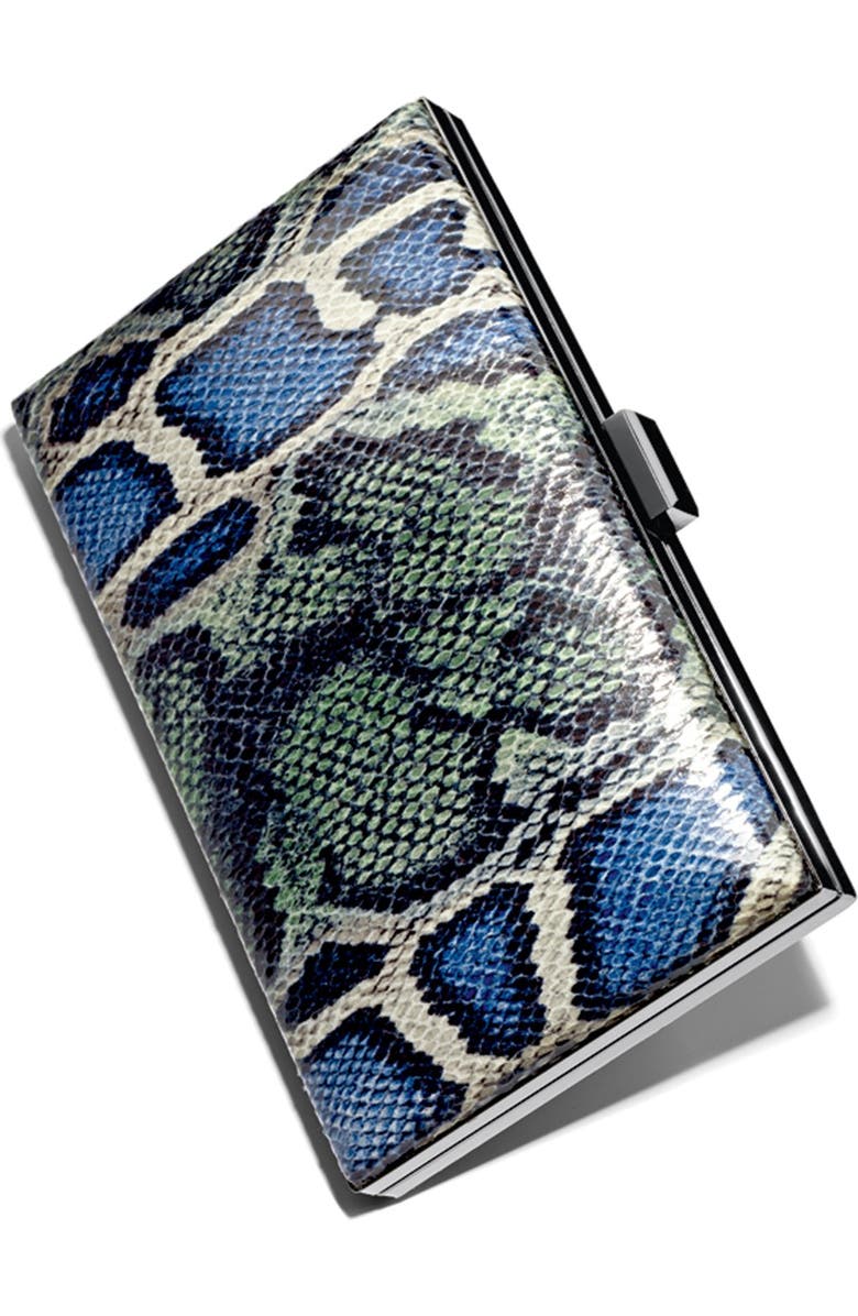 Sondra Roberts Snake Print Clutch, Alternate, color,