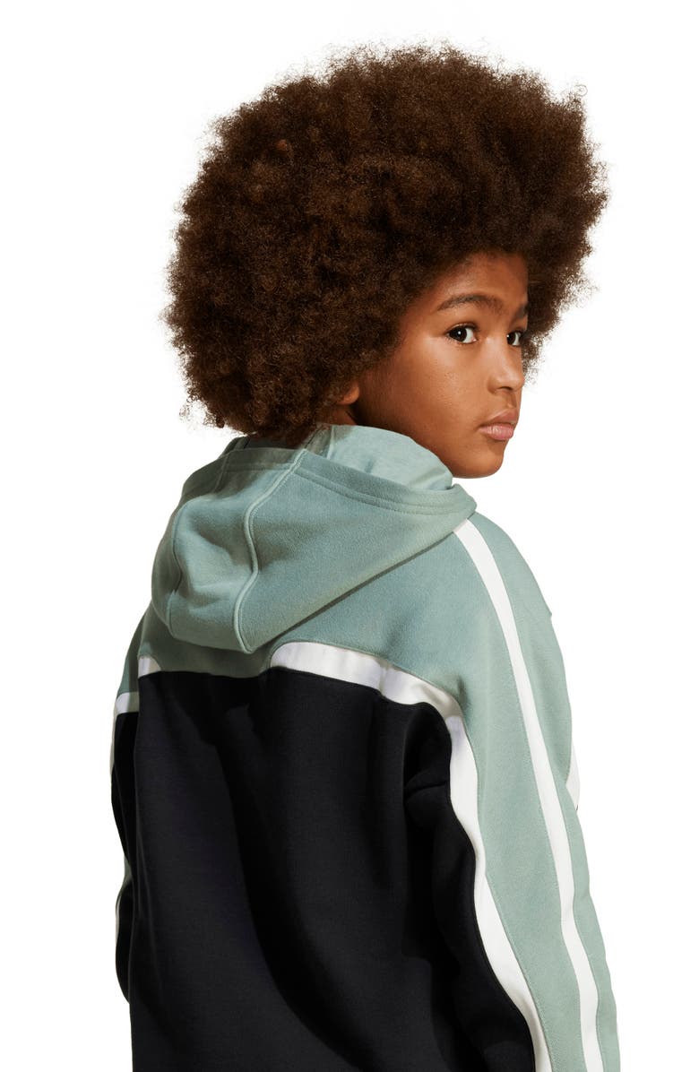 adidas Originals Kids' Trefoil Embroidered Cotton French Terry Hoodie, Alternate, color, 