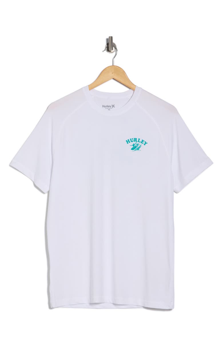Hurley Surf Club Short Sleeve Swim T-Shirt, Main, color, White Traditional