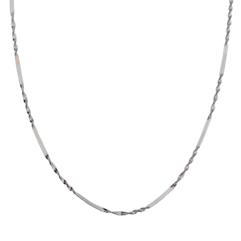 Half Twisted Sterling Silver Chain Necklace