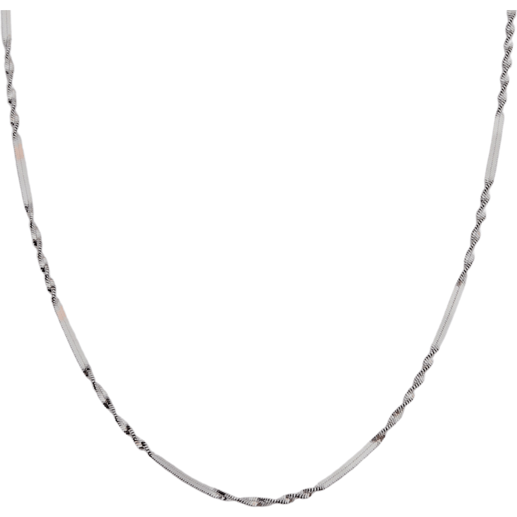 Spero London Half Twisted Sterling Silver Chain Necklace In Metallic
