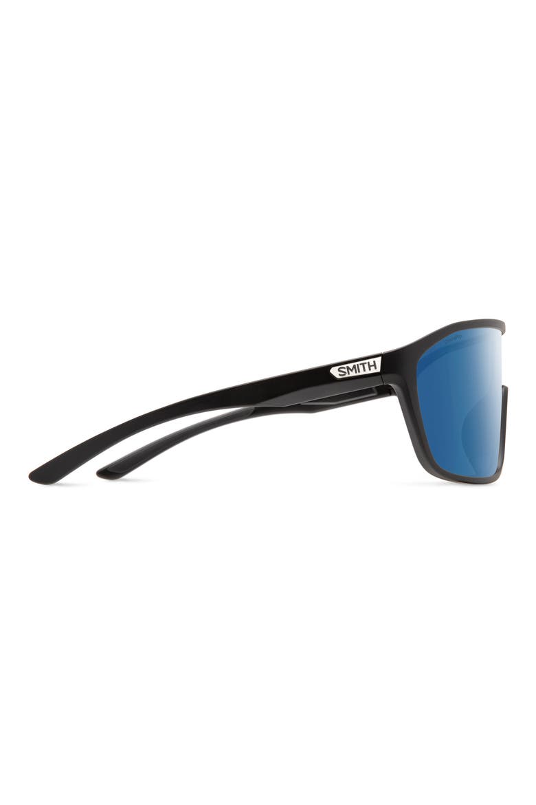 Boomtown 135mm ChromaPop™ Polarized Shield Sunglasses, Alternate, color, MATTE BLACK / CHROMAPOP POLARIZED BLUE MIRROR