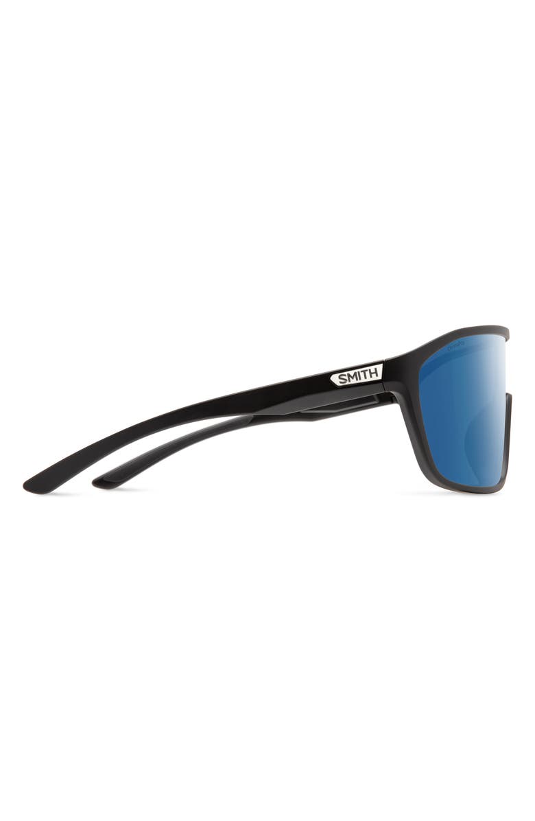 Smith Boomtown 135mm ChromaPop<sup>™</sup> Polarized Shield Sunglasses, Alternate, color, Matte Black / Blue Mirror