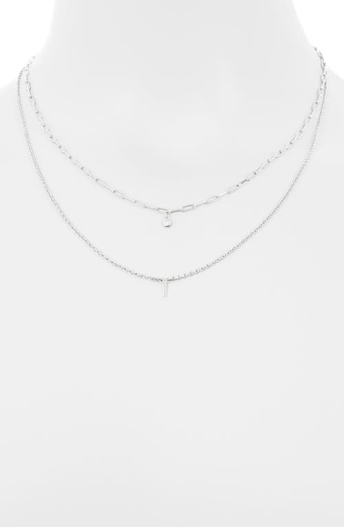 Meshmerise Diamond Initial Charm Necklace In Metallic