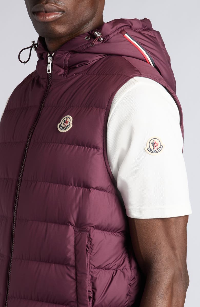 Moncler Marseillan Hooded Down Puffer Vest, Alternate, color, Catawba Grape