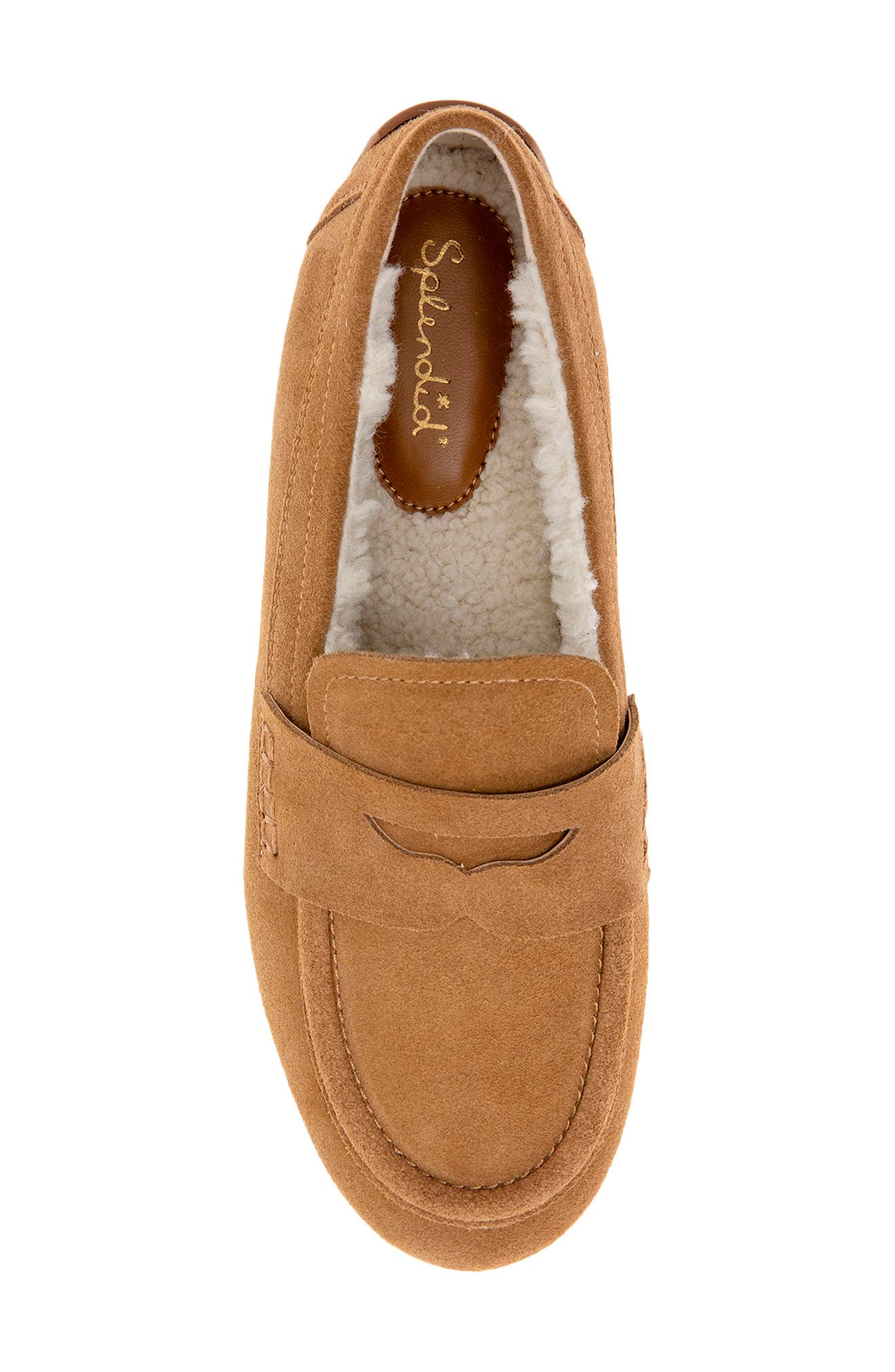 Splendid Max Faux Shearling Lined Loafer, Alternate, color, Caramel