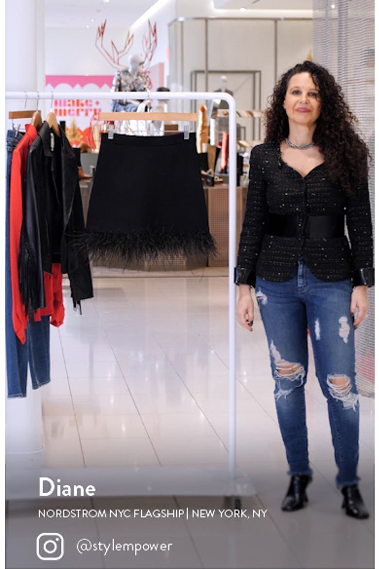 Chaya Ostrich Feather Trim Skirt video