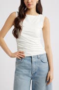 Open Edit Boat Neck Sleeveless Top