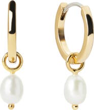 Ana Luisa Freshwater Pearl Huggie Hoop Earrings