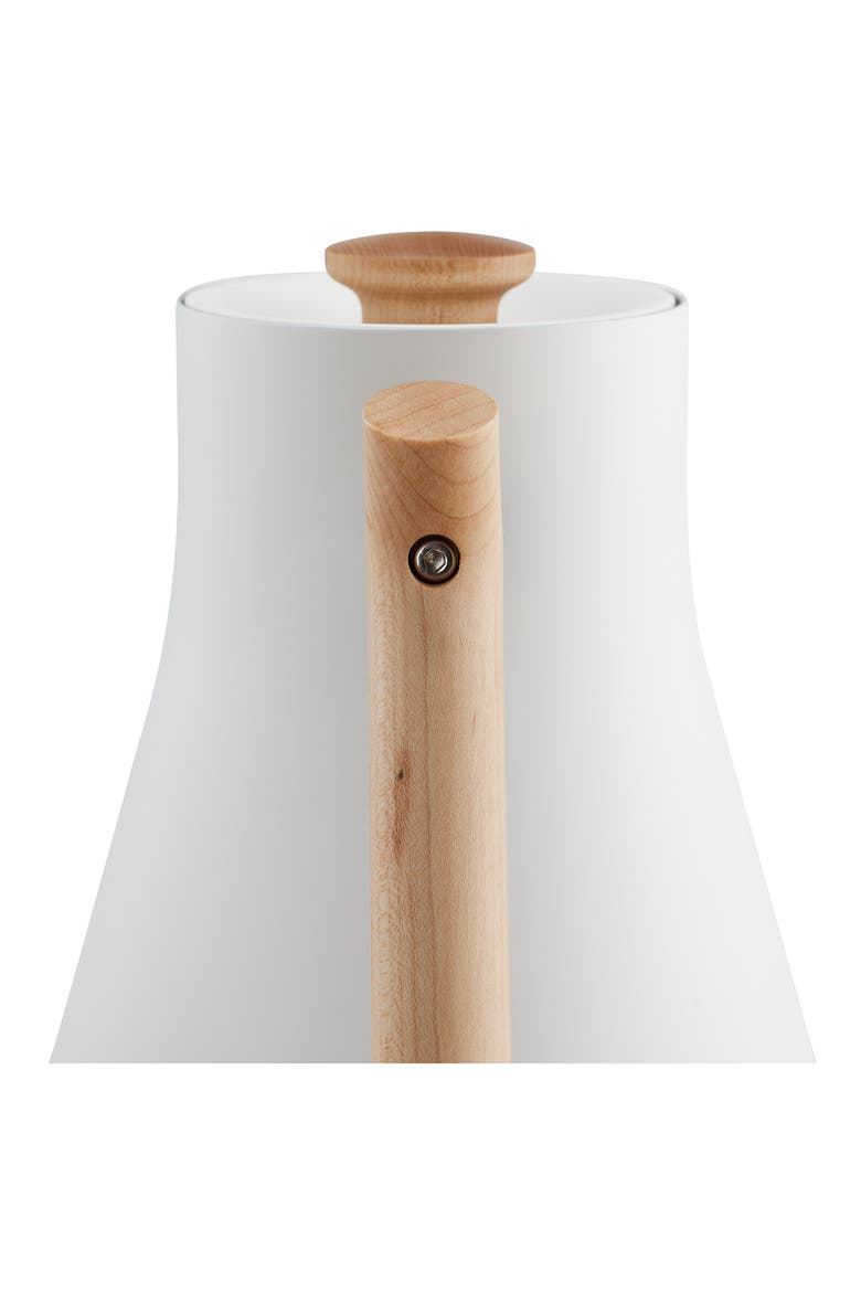 Corvo EKG Electric Kettle, Alternate, color, MATTE WHITE W/MAPLE ACCENTS