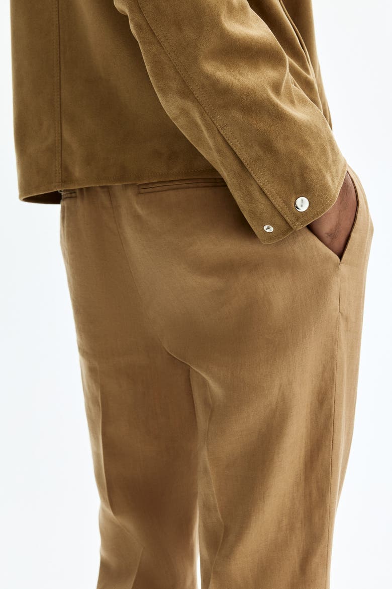 Slim-fit Linen Suit Pants, Alternate, color, Beige
