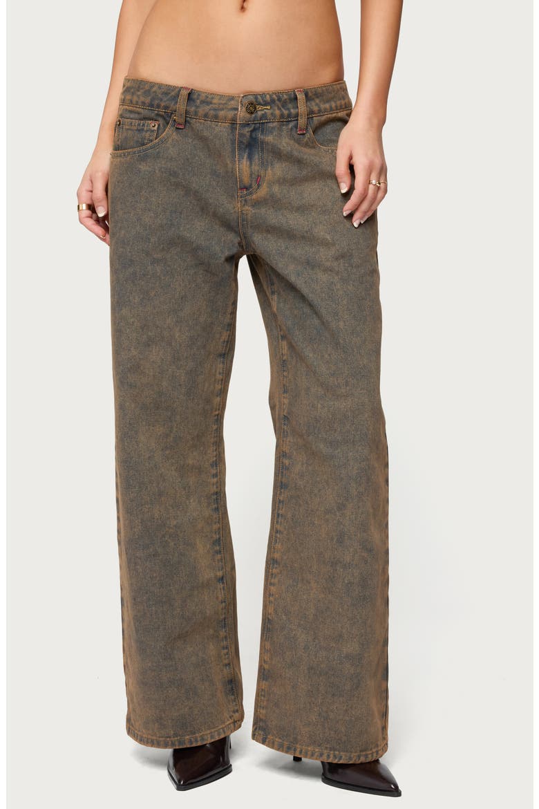 Ace Low Rise Baggy Jeans, Main, color, BROWN-WASHED
