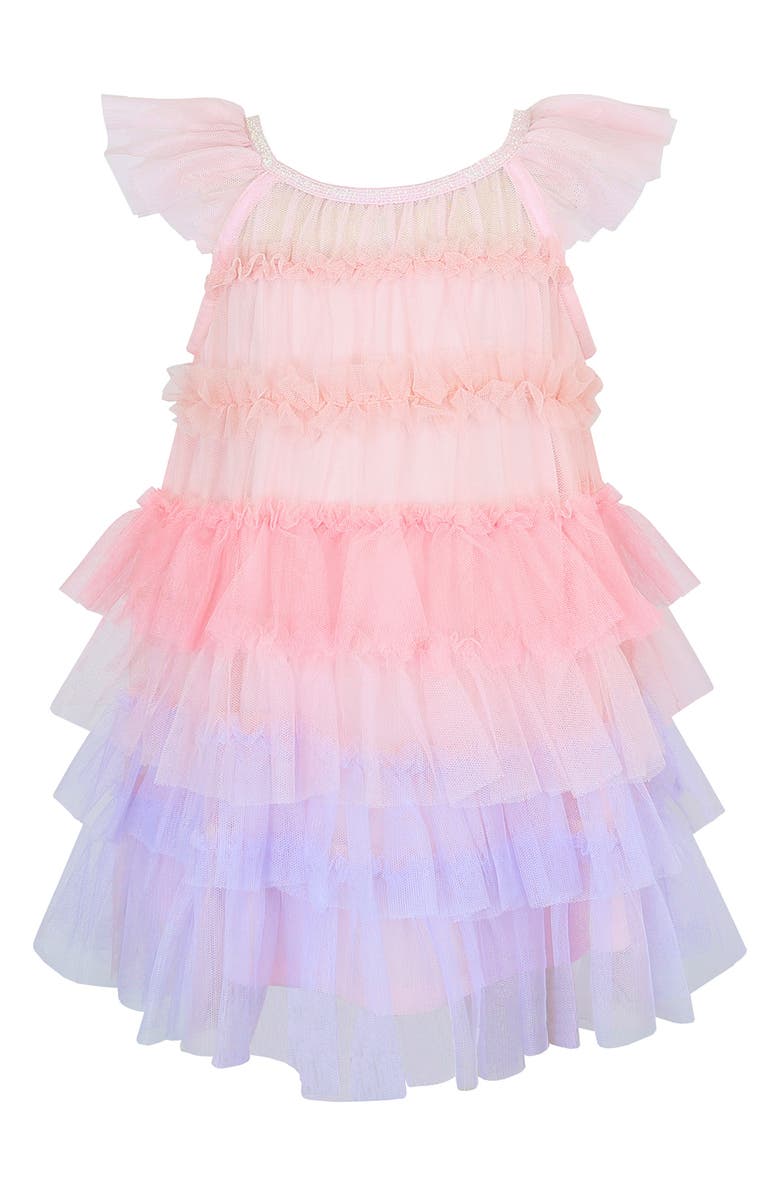 Zunie Kids' Tiered Tulle Party Dress, Main, color, Pink Multi