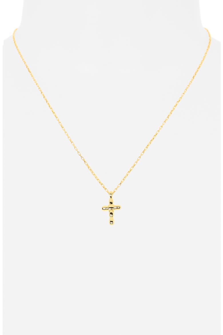 Bubble Cross Pendant Necklace, Alternate, color, GOLD
