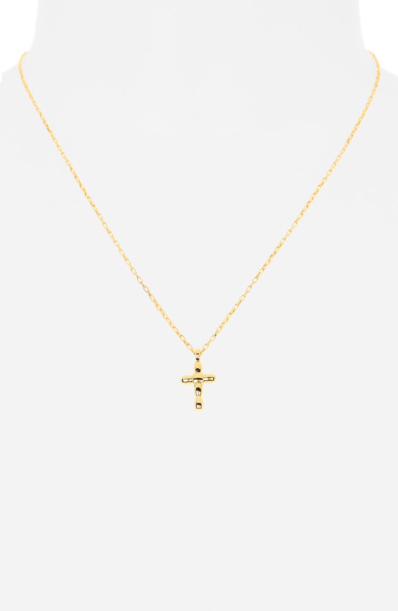 NORDSTROM RACK Bubble Cross Pendant Necklace, Alternate, color, Gold