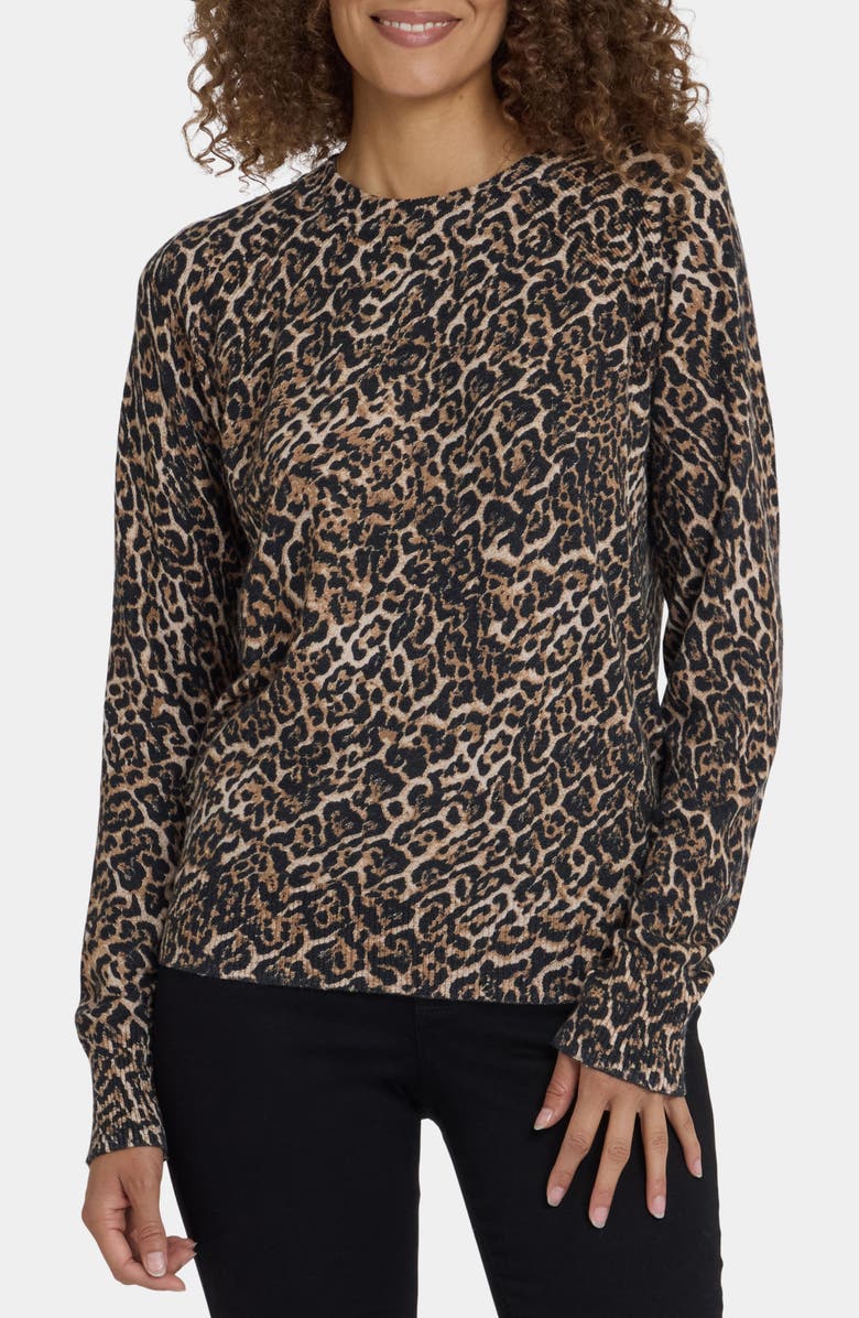 NYDJ Cheetah Sweater, Main, color, Onyx Cheetah