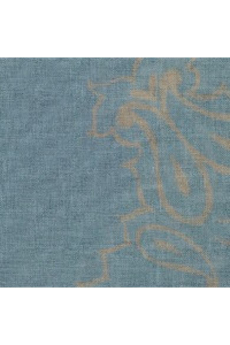 Dorine Square Paisley Print Scarf, Alternate, color, Indigo