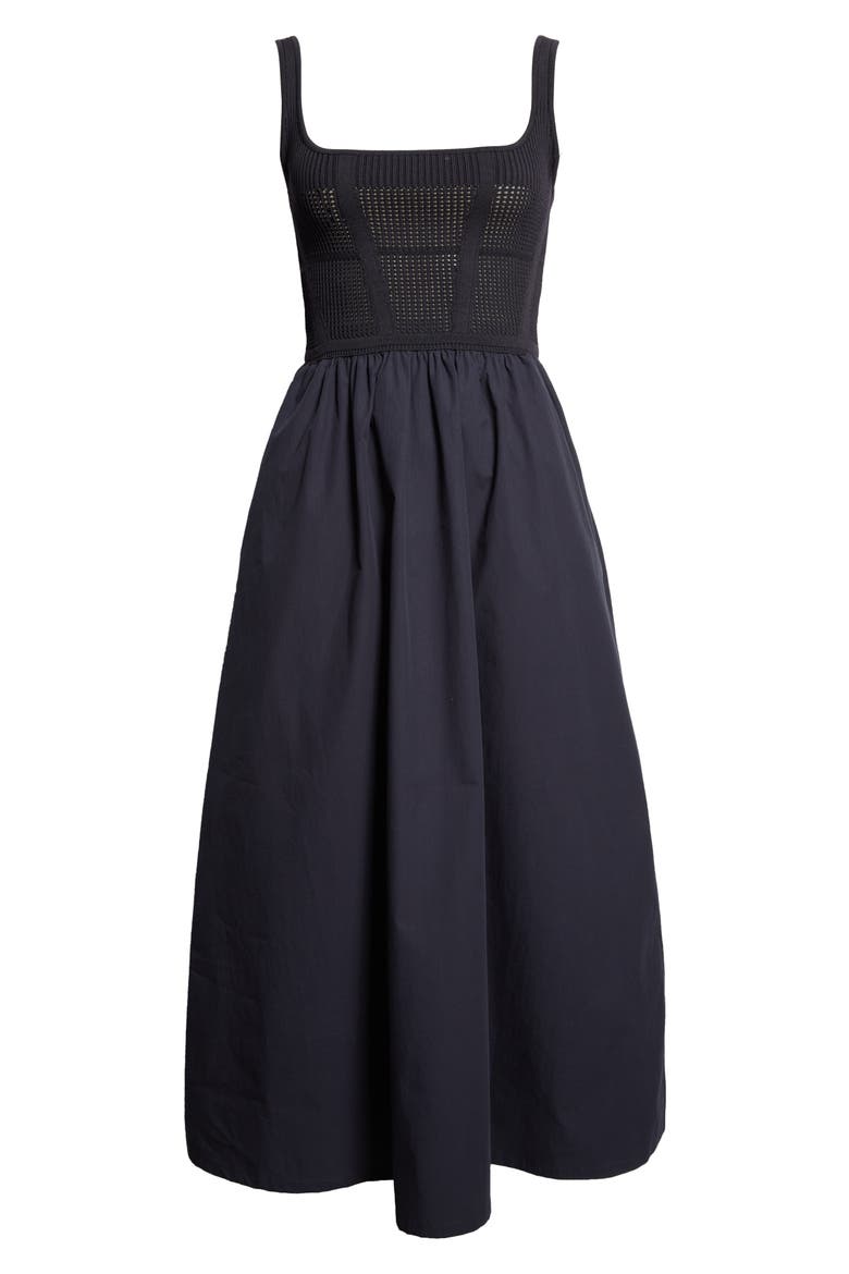 Kori Mixed Media Dress, Alternate, color, NAVY
