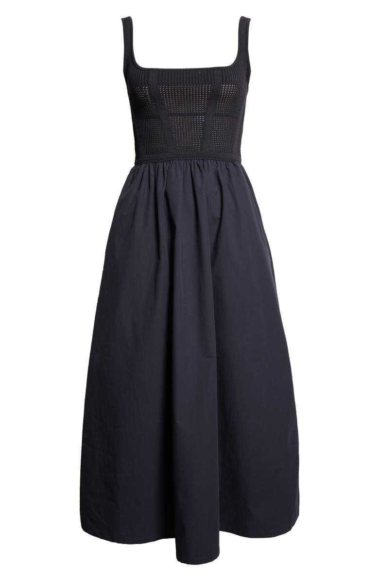 Reiss Kori Mixed Media Dress, Alternate, color, Navy
