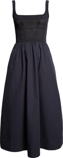 【海外限定】REISSワンピース☆Navy Kori Perforated-Knit Cotto Buy Reiss Navy Kori Perforated-Knit Cotton-Skirt Midi Dress
