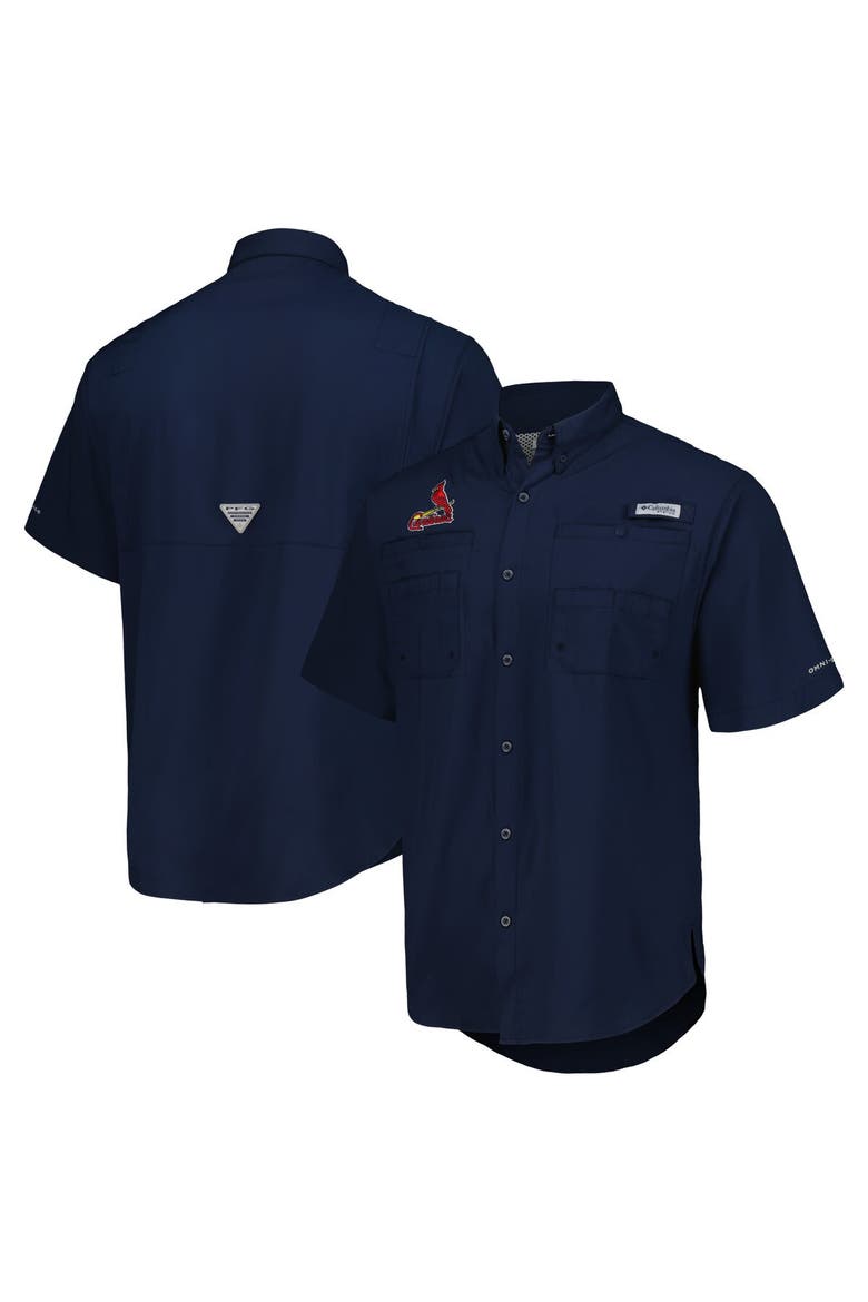 Men's Columbia Navy St. Louis Cardinals Tamiami Omni-Shade Button-Down Shirt, Alternate, color, Navy