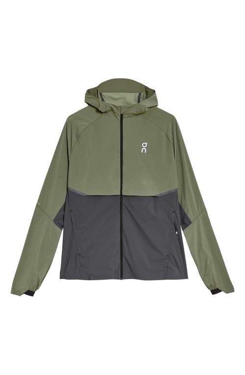 On Core Hooded Packable Running Jacket In Taiga/eclipse