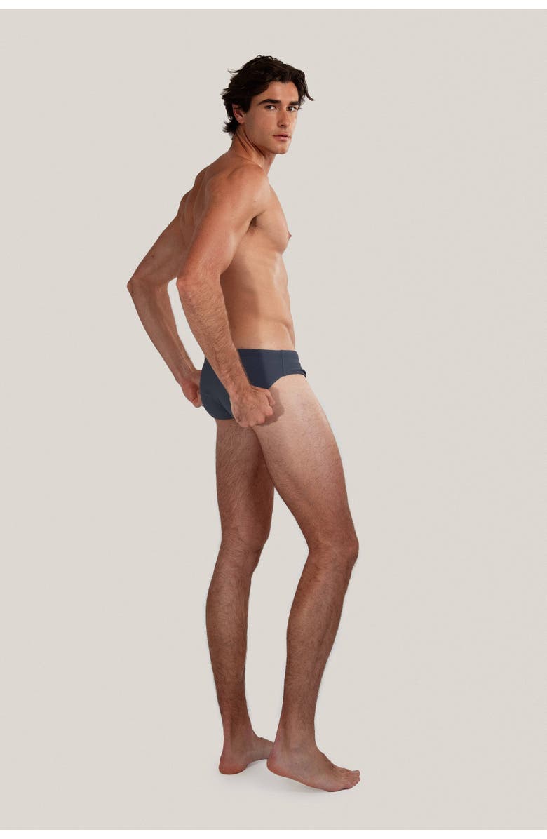 GoodPark Dune Modern Cut Ribbed Stretch Swim Brief, Alternate, color, Slate