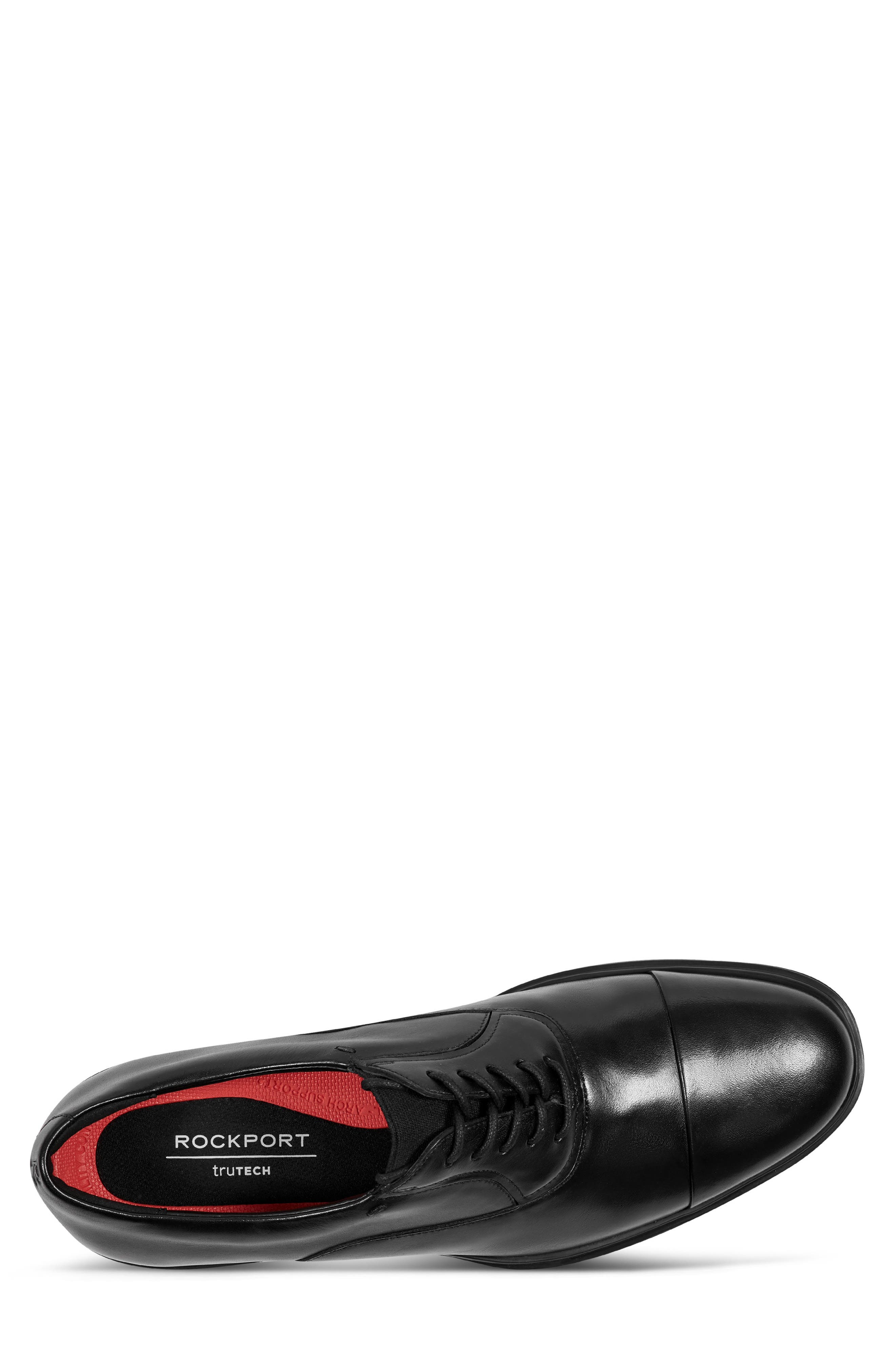 Rockport Keefe Cap Toe Oxford, Alternate, color, Black Leather