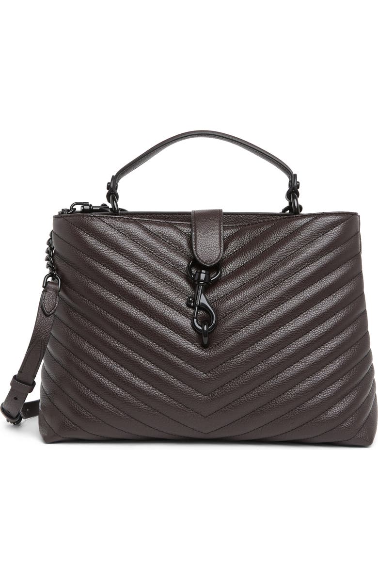 Rebecca Minkoff Edie Large Top Handle Leather Satchel, Main, color,
