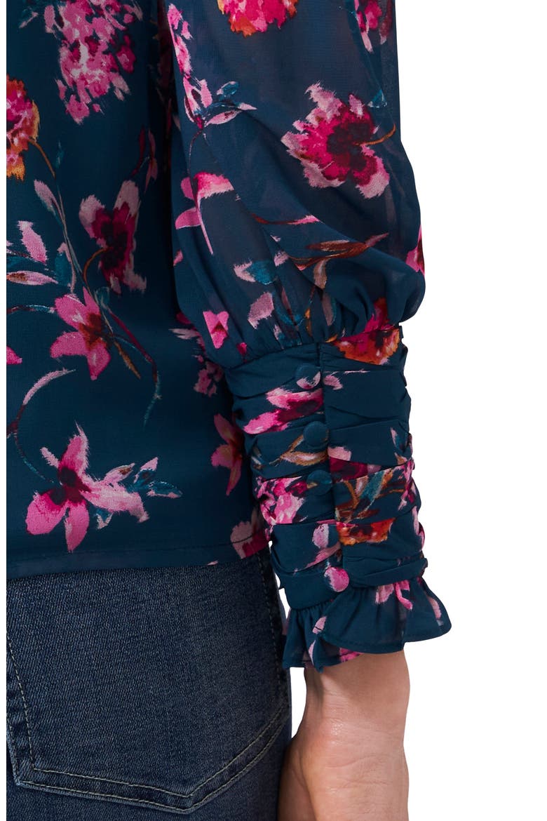Floral Moments Long Sleeve Top, Alternate, color, VIVID TEAL