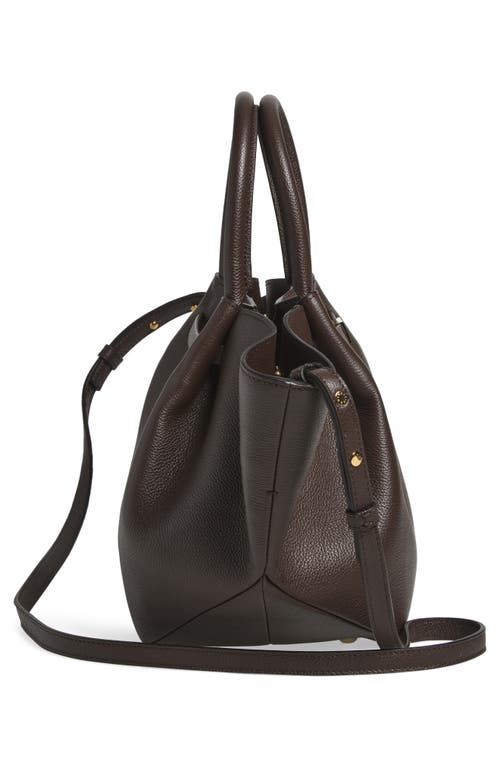 Demellier New York Leather East/west Midi Tote In Brown