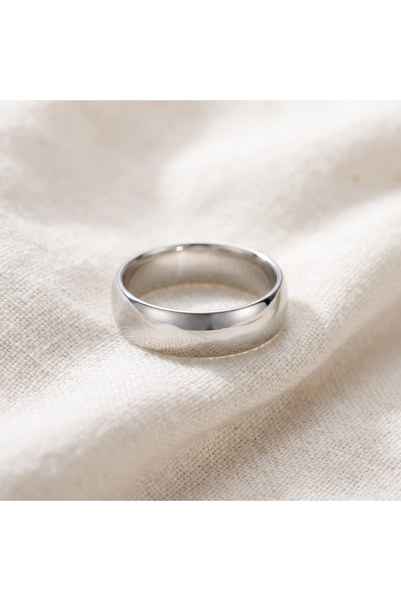 5mm Dome High Polished Wedding Band 14K Gold, Alternate, color, 14k White Gold
