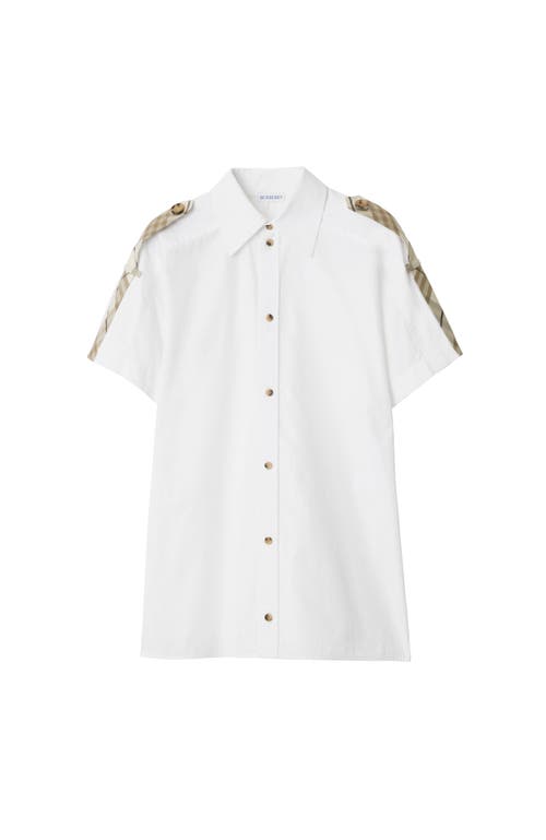 Burberry Regular Fit Cotton Shirt In Optic White