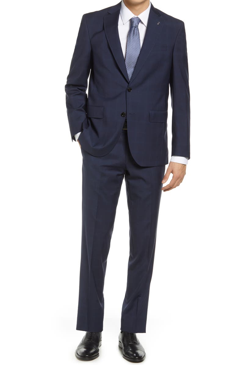 Ted Baker London Jay Slim Fit Plaid Wool Suit, Main, color, 