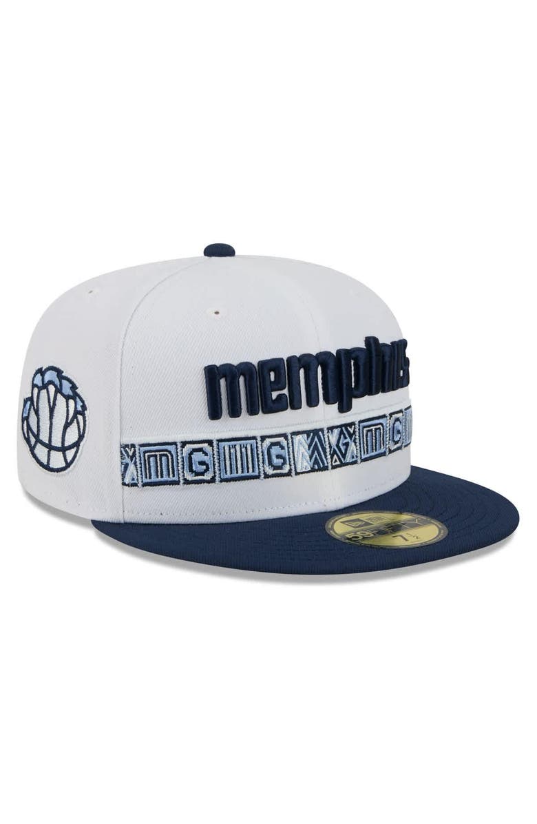 New Era Men's New Era White/Navy Memphis Grizzlies 2025/26 City Edition 59FIFTY Fitted Hat, Main, color, White