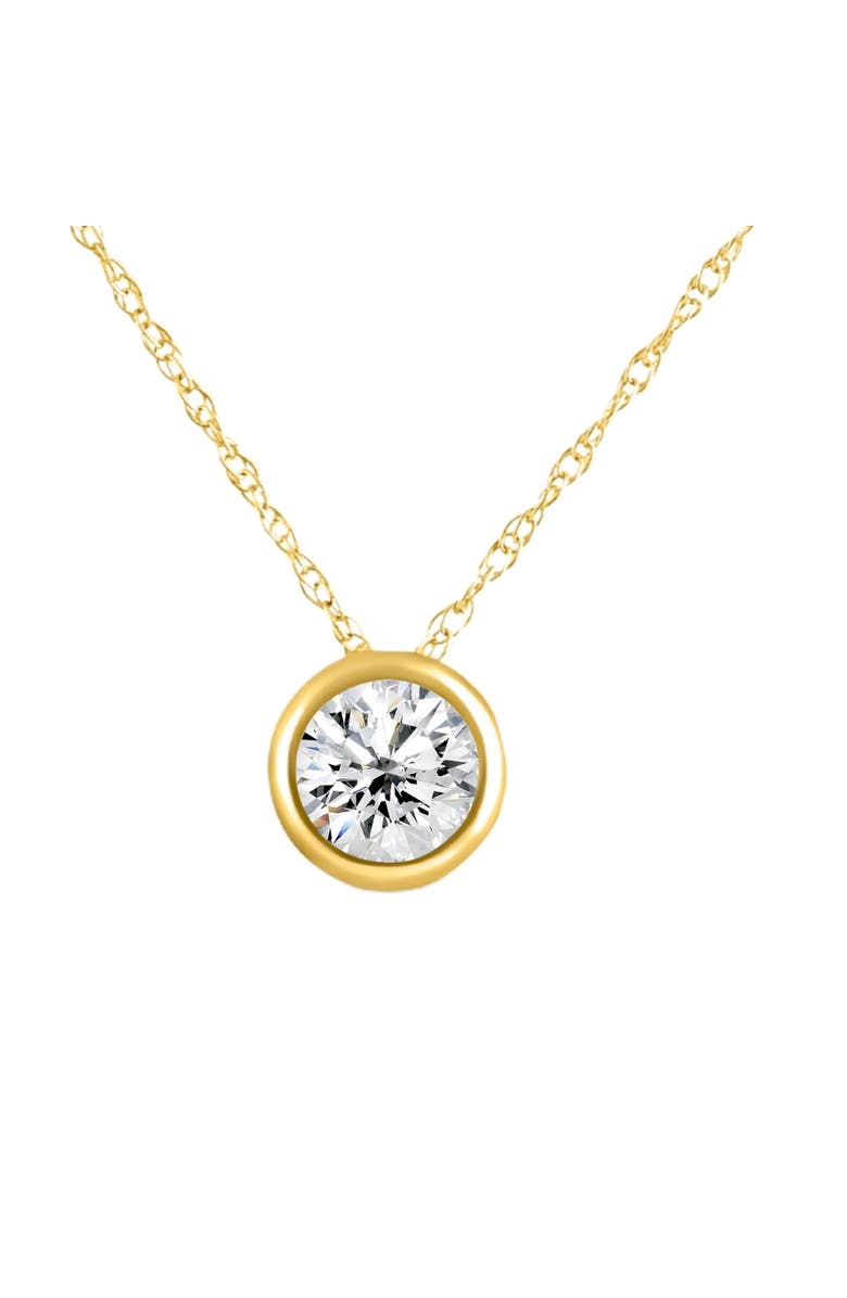 Bliss Diamond 1/2Ct Diamond Bezel Pendant Solitaire Necklace 14k Gold Lab Grown, Main, color, 14K Yellow Gold