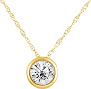 Bliss Diamond 1/2Ct Diamond Bezel Pendant Solitaire Necklace 14k Gold Lab Grown