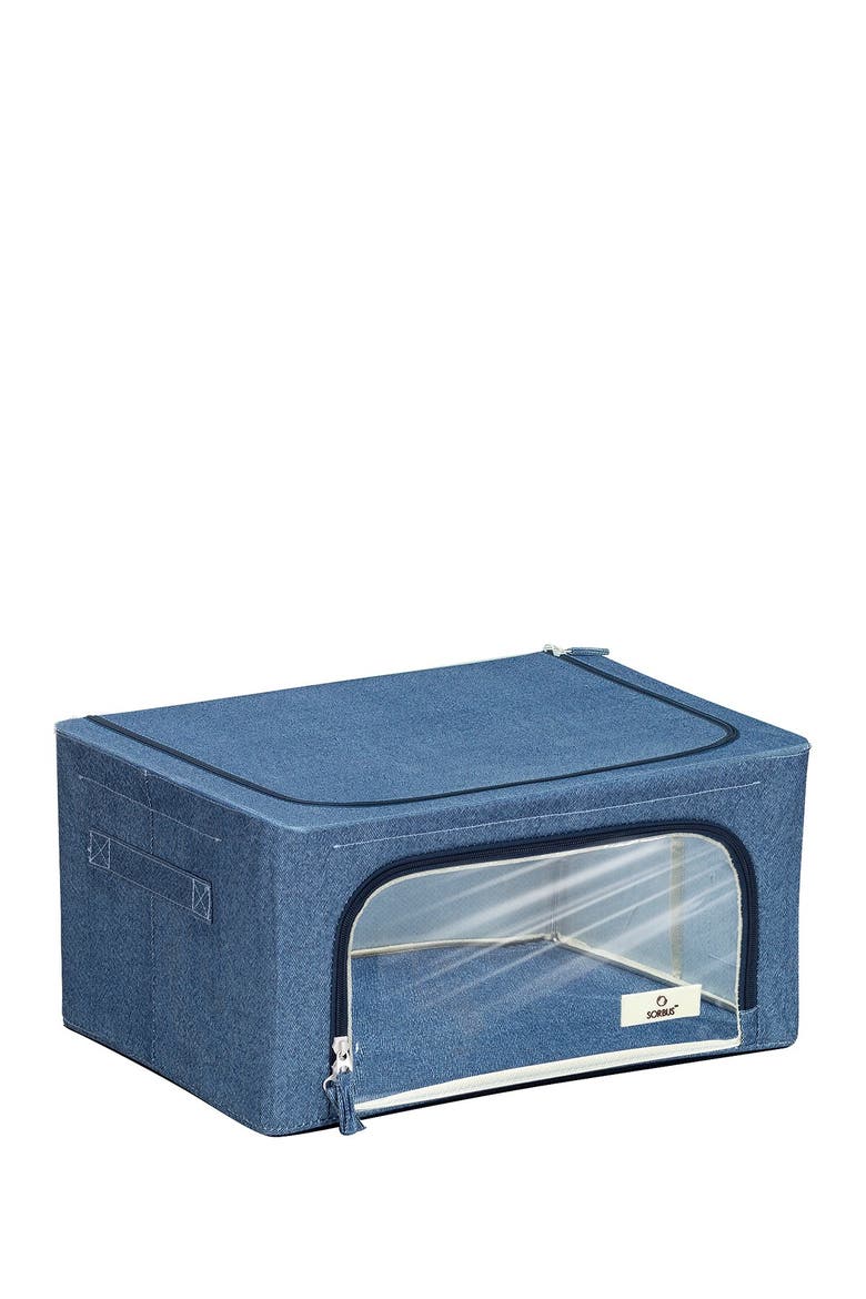 Blue Storage Box With Window - Set of 2, Main, color, BLUE