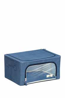 SORBUS Blue Storage Box With Window - Set of 2