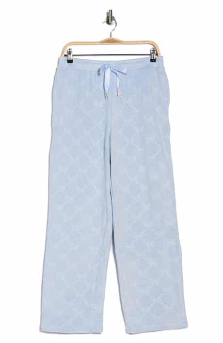 JACLYN Embossed Bow Velour Pants