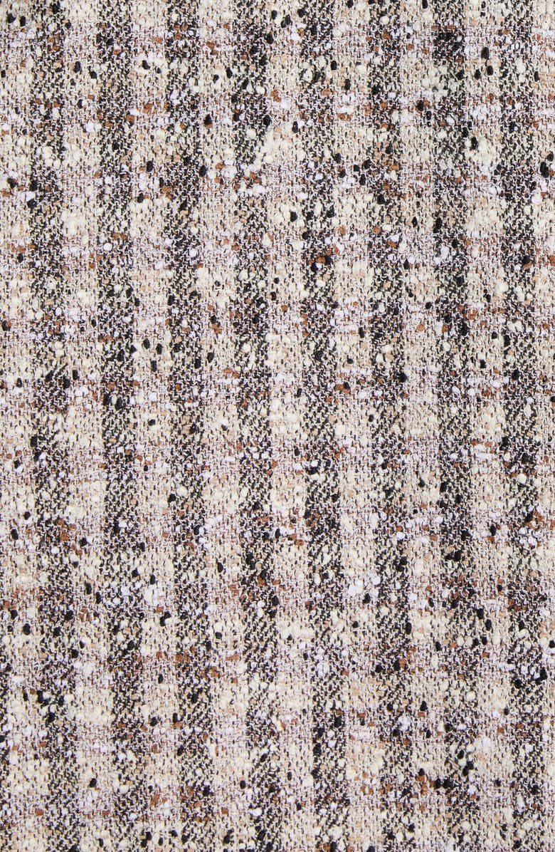 Bottega Veneta Gingham Wool Blend Bouclé Topcoat, Alternate, color, Black/ Loam/ Chalk