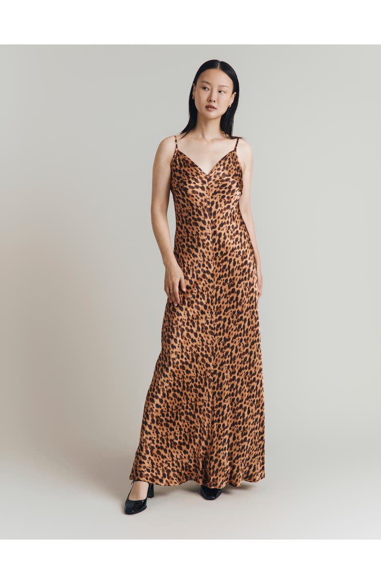 Ghost London Eden Leopard Satin Maxi Slip Dress, Alternate, color, Leopard Print