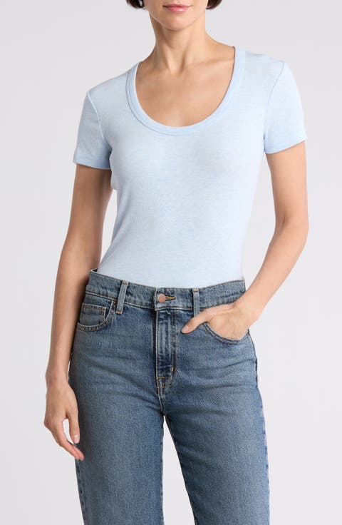 Come Alive Rib U-Neck T-Shirt