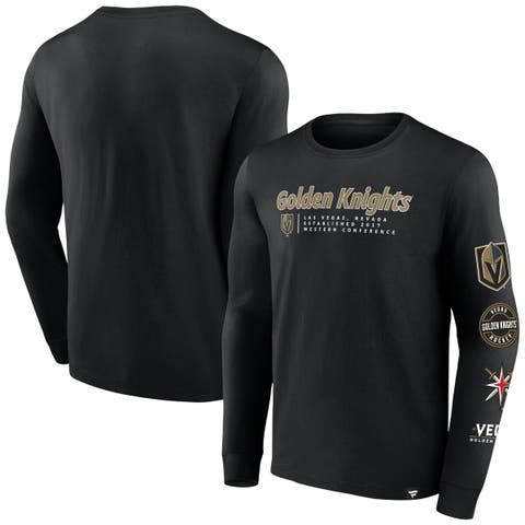 Men's Fanatics Branded Black Vegas Golden Knights Strike the Goal Long Sleeve T-Shirt